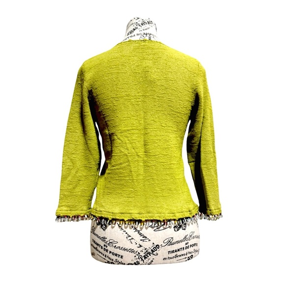 Vasari Women’s Cardigan With Fringe Details. Green. Medium NWT - Picture 9 of 12